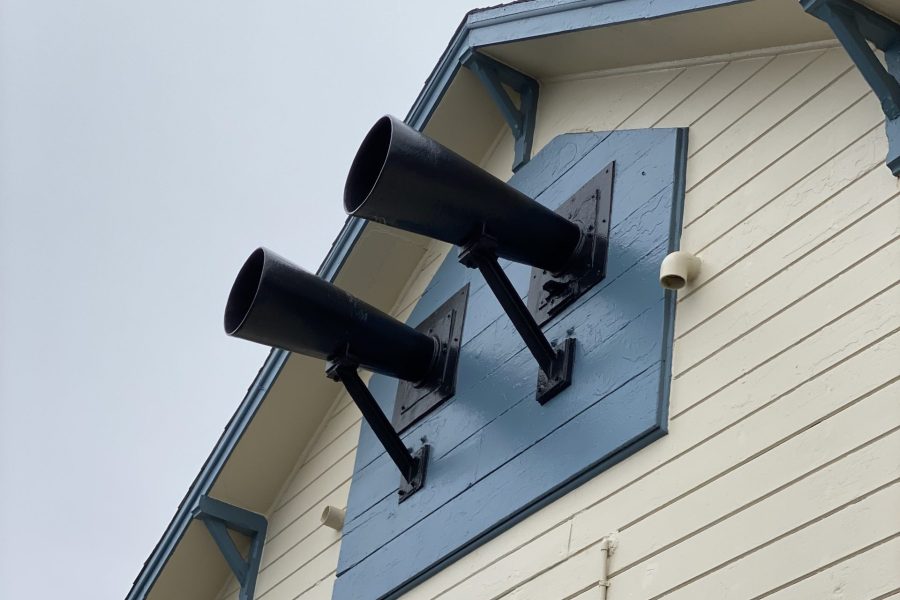 Pigeon Point Fog Signal Building's fog horns.
